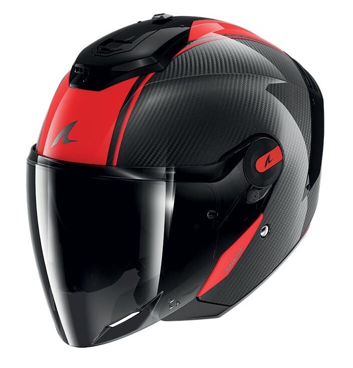 Casco jet carbonio Shark RS Jet CARBON SKIN Rosso red DRD helmet