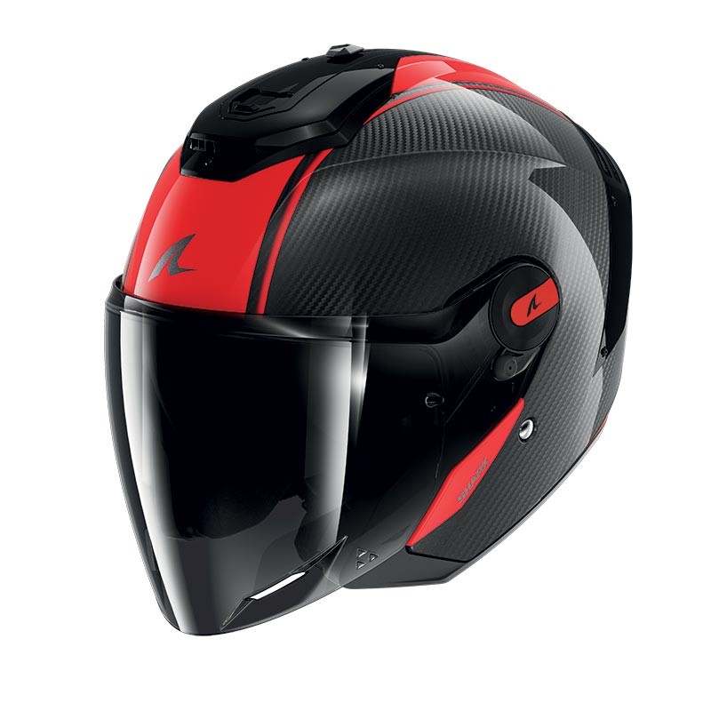Casco jet Shark RS Jet CARBON SKIN Rosso DRD helmet