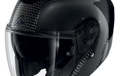 Casco jet Shark RS Jet IKONIK Carbon nero DKU helmet casque