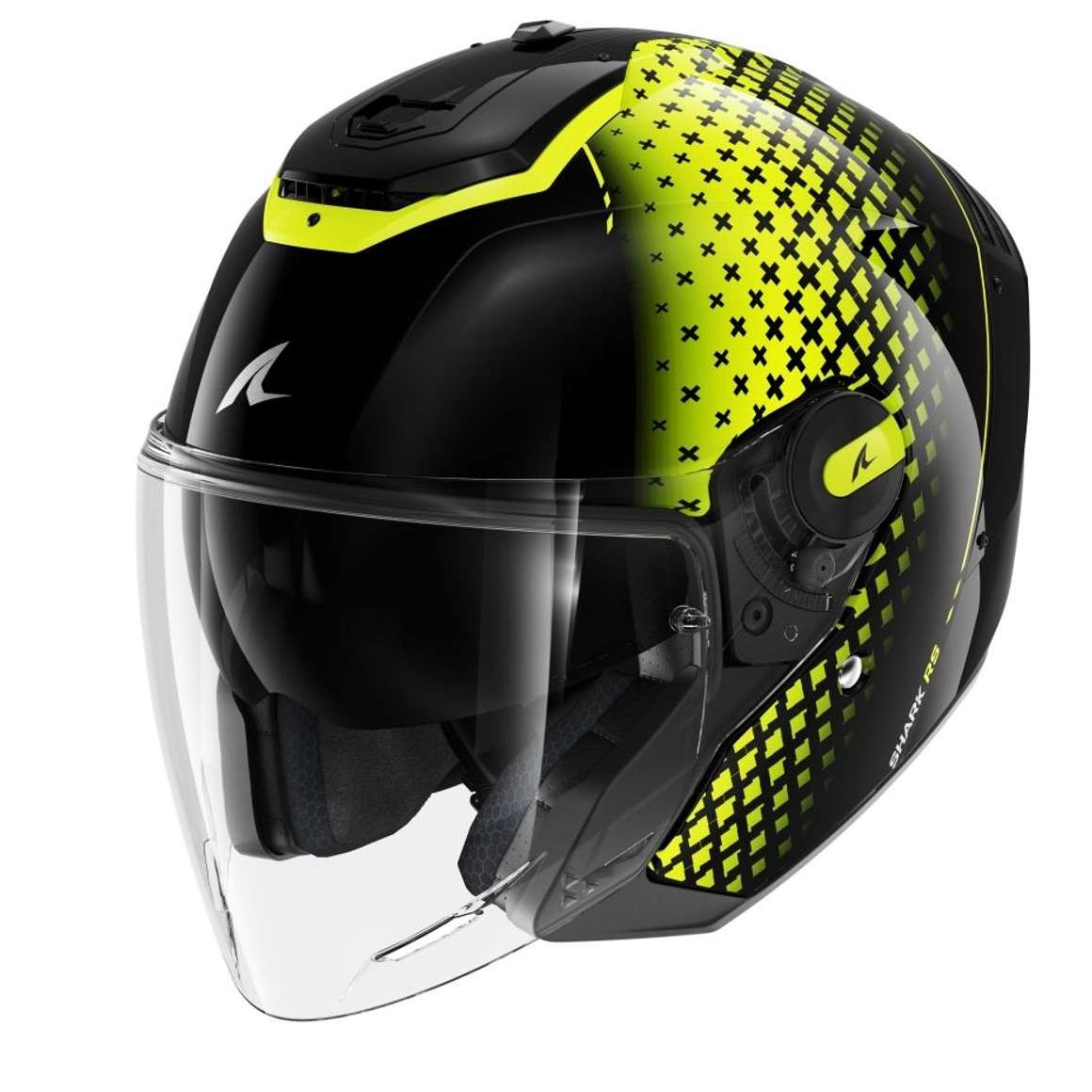 Casco jet Shark RS Jet Stride nero Giallo KYS helmet casque