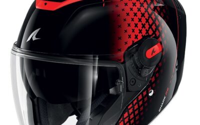 Casco jet Shark RS Jet Stride Nero Rosso KRA helmet casque