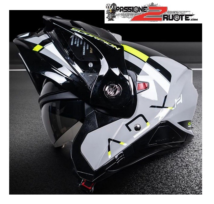Casco Scorpion ADX-2 Galane Black Silver Yellow helmet casque