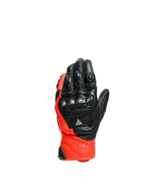Guanti pelle Dainese 4-Stroke 2 Black Fluo Red leather gloves