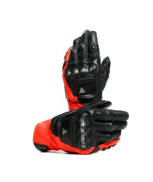 Guanti pelle Dainese 4-Stroke 2 Black Fluo Red leather gloves