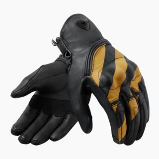 Guanti pelle Revit REDHILL Black Ocher Yellow gloves