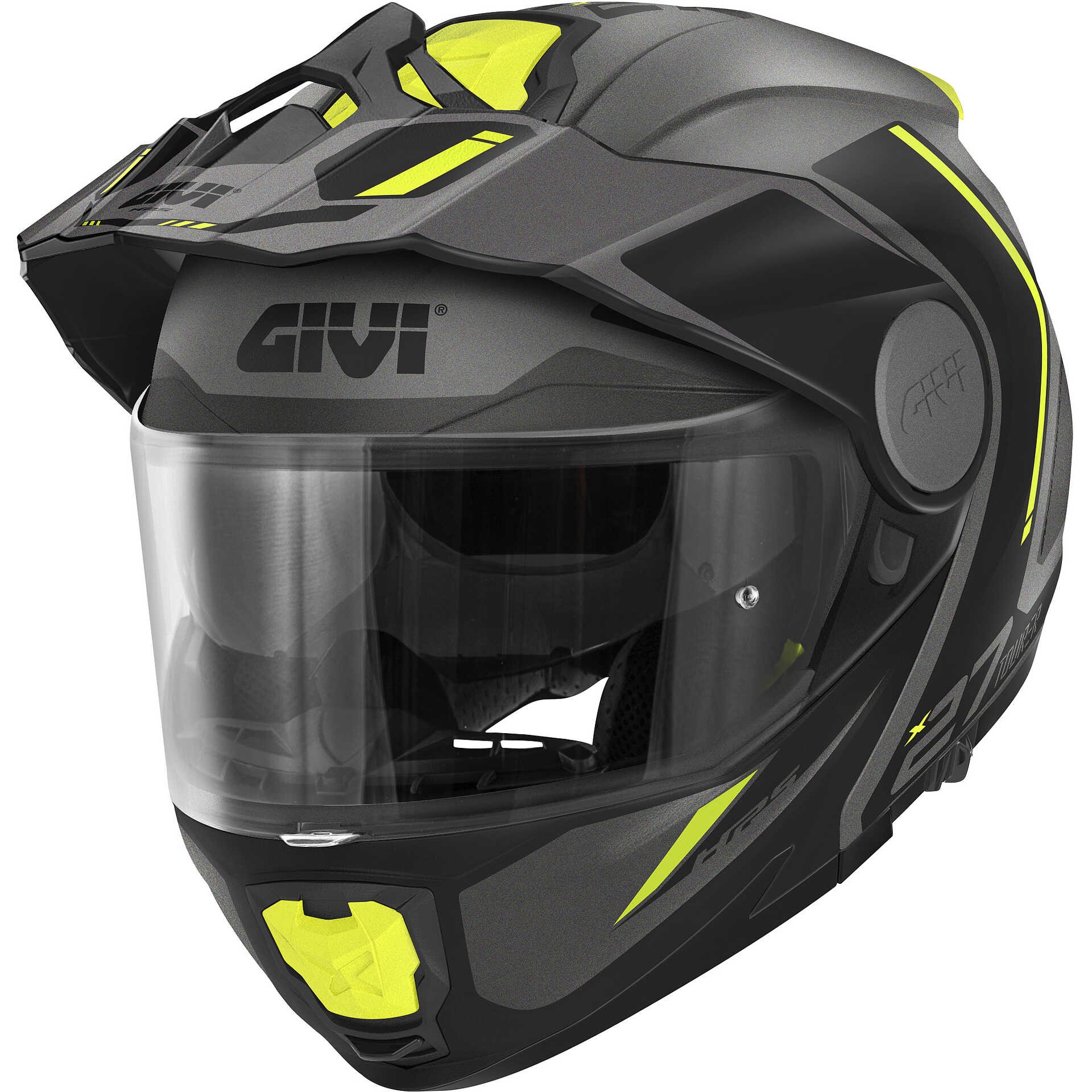 Casco modulare Givi X27 TOURER titanio giallo yellow  apribile enduro touring adventure moto Flip up Helmet casque