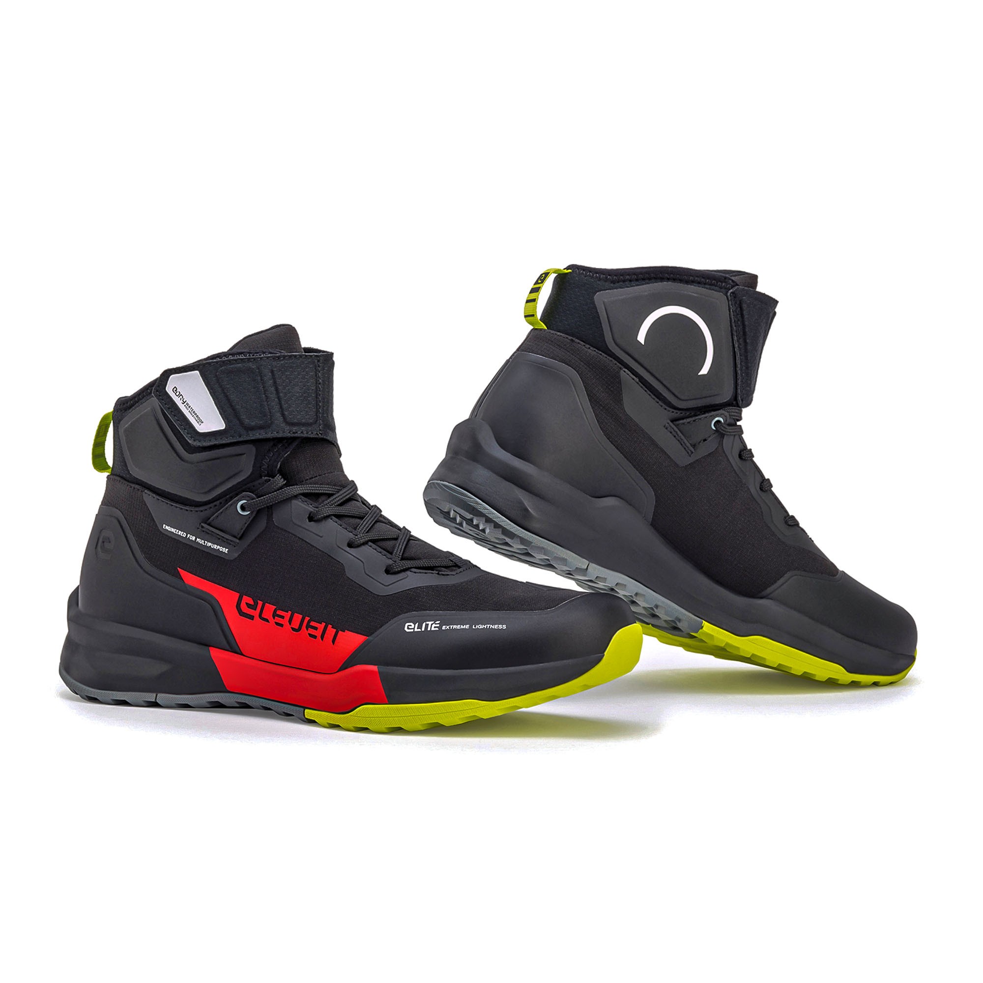 Scarpe uomo moto Eleveit Stratos WP man black red shoes