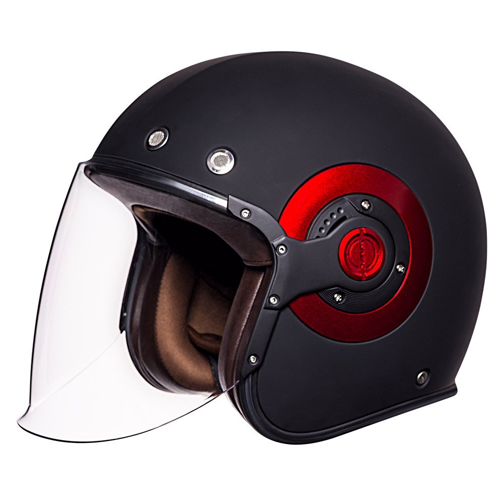 Casco jet SMK Retro Jet Nero Opaco helmet casque