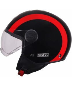 Casco Jet Sparco SP601 Nero Rosso Lucido helmet