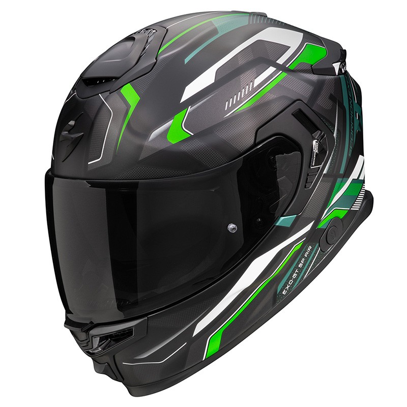 Casco integrale Scorpion Exo-GT Sp Air Augusta Nero Verde helmet casque