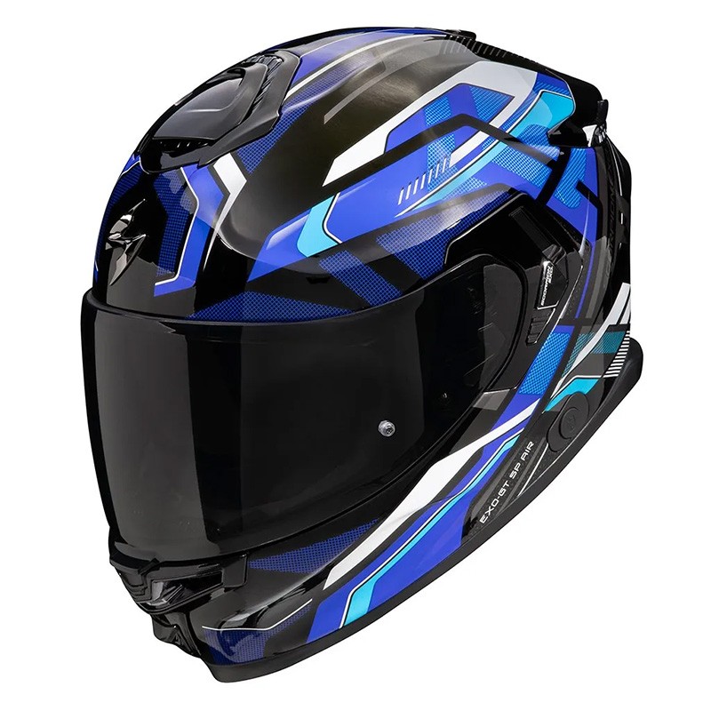 Casco integrale Scorpion Exo-GT Sp Air Augusta Nero Blu helmet casque