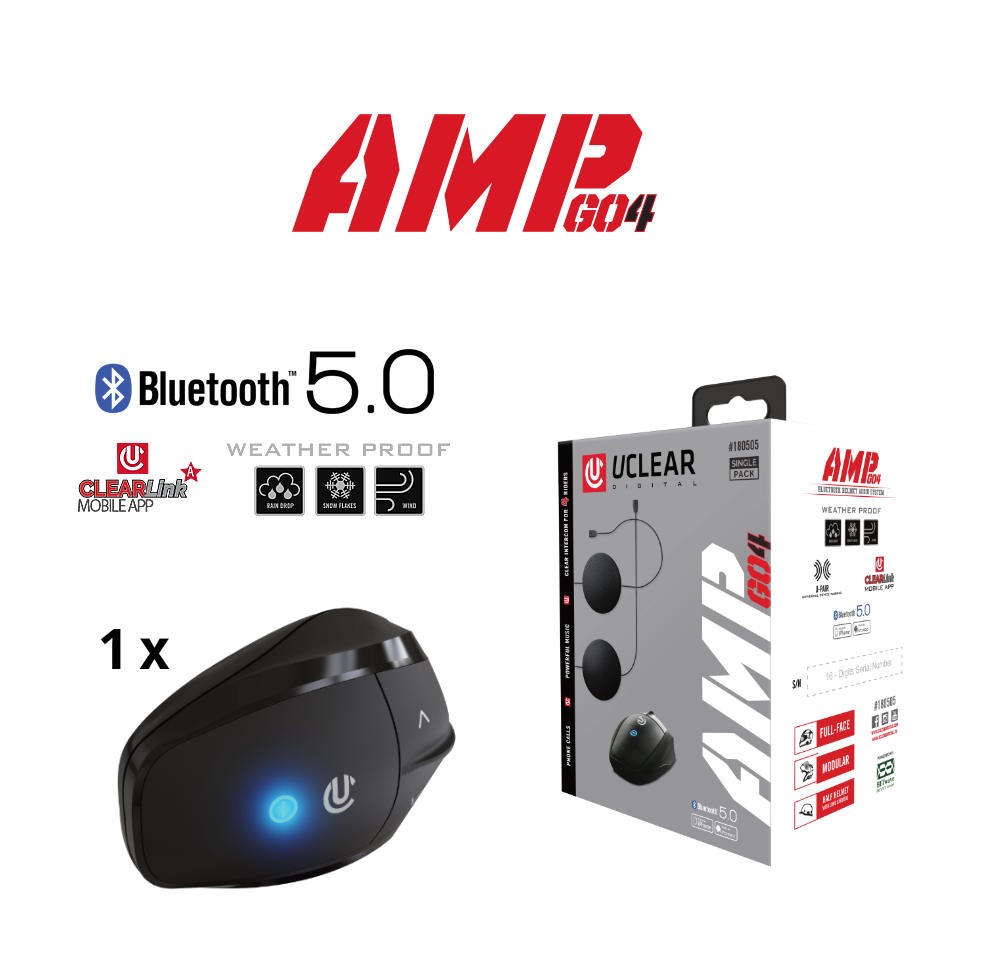 Interfono Bluetooth UCLEAR UCLEAR AMP GO4 Singolo
