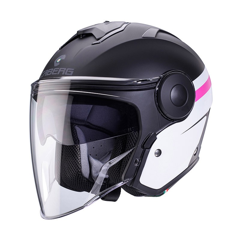 Casco donna Caberg Soho Zephyr NERO BIANCO ROSA BLACK WHITE PINK LADY WOMAN HELMET