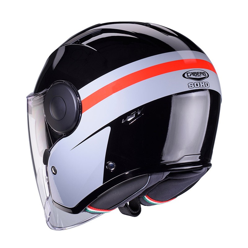 Casco Caberg Soho Zephyr NERO GRIGIO ROSSO BLACK GREY RED HELMET