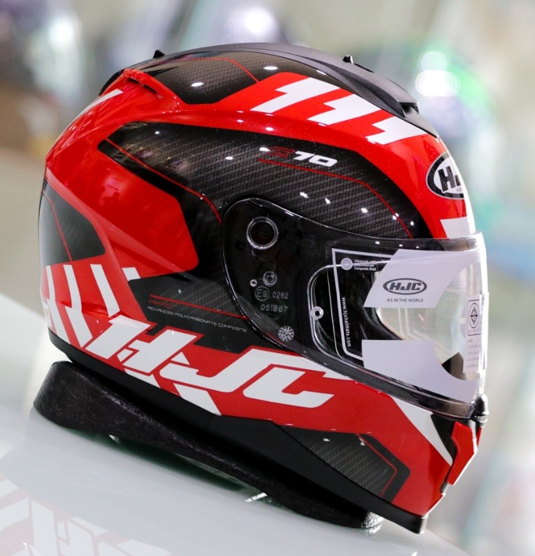 casco Hjc C70 Koro Mc1 nero rosso black red