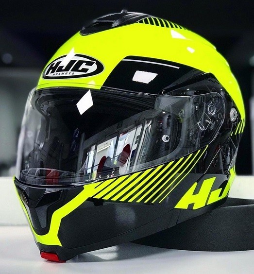 Casco modulare apribile Hjc C91 PROD GIALLO YELLOW MC3H flip up helmet casque