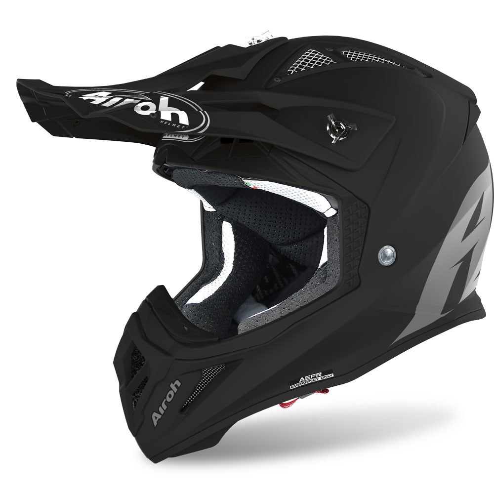 Casco moto cross Airoh Aviator Ace nero opaco Black Matt off road enduro motard helmet casque