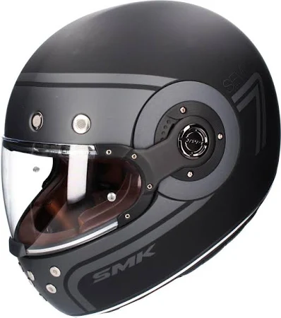 Casco integrale SMK Retro Nero Opaco helmet casque