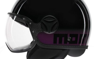 Casco Momo Design FGTR CLASSIC E2206 STRIPES NERO FUCSIA  helmet casque