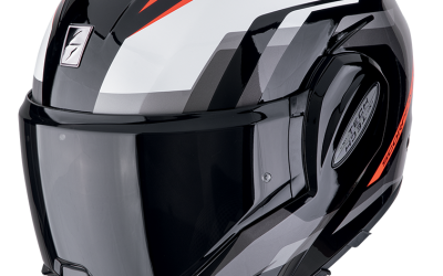 Casco modulare Scorpion EXO-TECH EVO FURIO BLACK RED helmet
