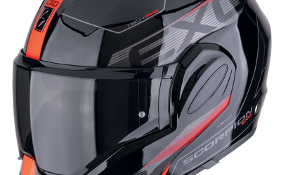 Casco modulare Scorpion EXO-TECH EVO TRAVELLER BLACK RED helmet