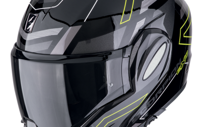 Casco modulare Scorpion EXO-TECH EVO CONQUER BLACK YELLOW helmet