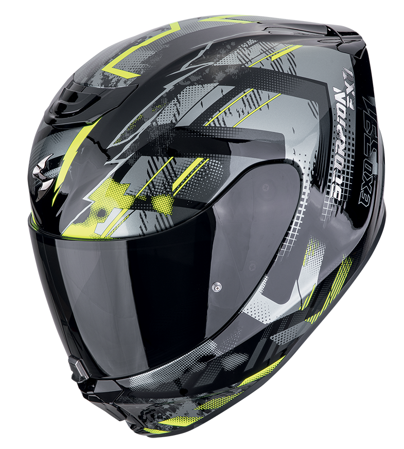 Casco integrale Scorpion exo 391 CLUTTER Black Yellow helmet casque