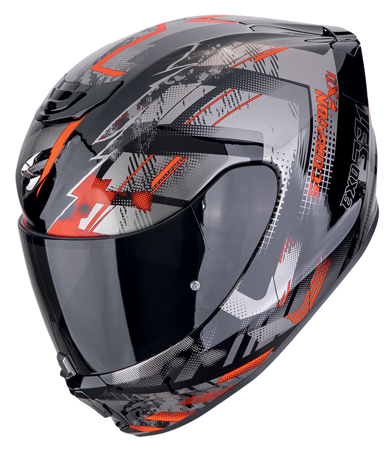 Casco integrale Scorpion exo 391 CLUTTER Black Red helmet casque