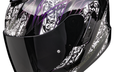 Casco integrale Scorpion exo 1400 EVO 2 FANTASY BLACK WHITE helmet casque