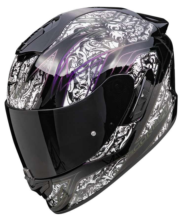 Casco integrale Scorpion exo 1400 EVO 2 FANTASY BLACK WHITE helmet casque