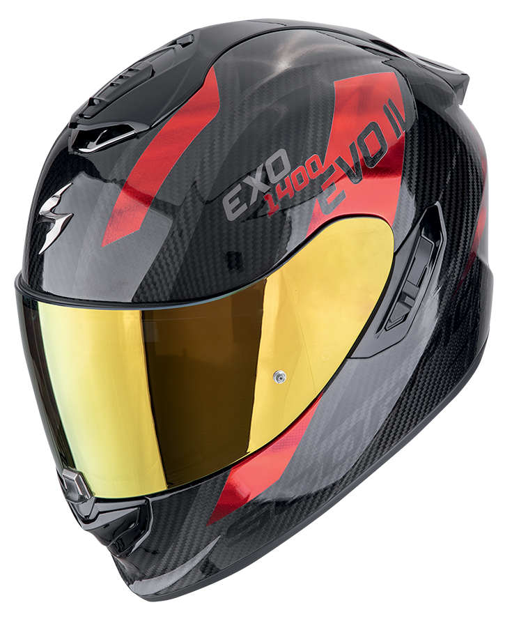 Casco integrale Scorpion exo 1400 EVO 2 Carbon PLATTED red rosso helmet casque