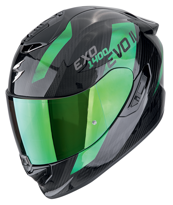Casco integrale Scorpion exo 1400 EVO 2 Carbon PLATTED GREEN helmet casque