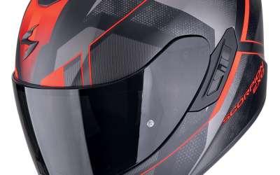 Casco integrale Scorpion exo 1400 EVO 2 INTENSIO MATT BLACK RED helmet casque