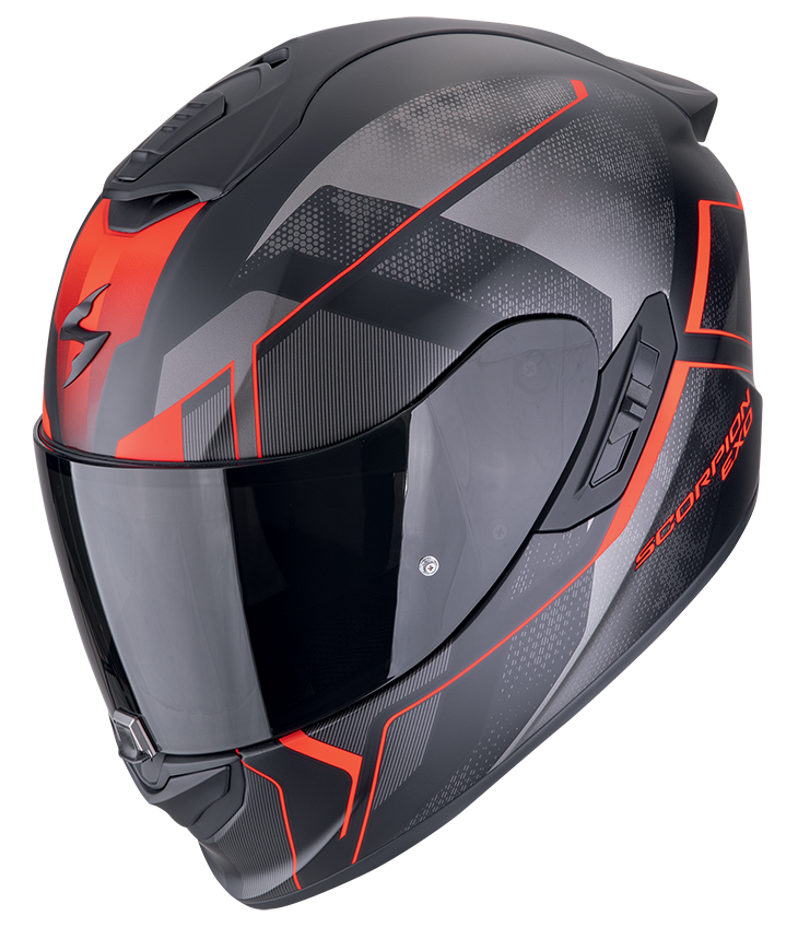 Casco integrale Scorpion exo 1400 EVO 2 INTENSIO MATT BLACK RED helmet casque