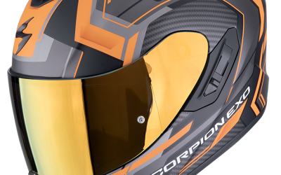 Casco integrale Scorpion exo 1400 EVO 2 LINART BLACK ORANGE helmet casque