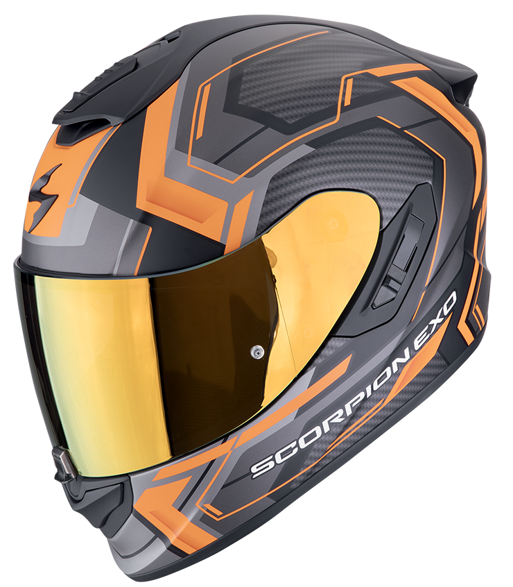 Casco integrale Scorpion exo 1400 EVO 2 LINART BLACK ORANGE helmet casque