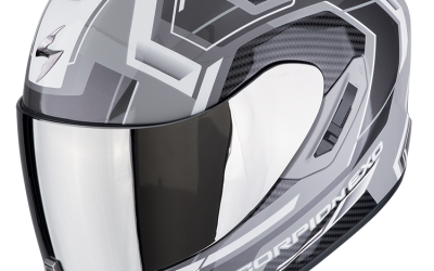 Casco integrale Scorpion exo 1400 EVO 2 LINART SILVER WHITE helmet casque