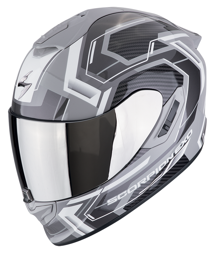 Casco integrale Scorpion exo 1400 EVO 2 LINART SILVER WHITE helmet casque