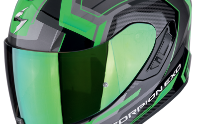 Casco integrale Scorpion exo 1400 EVO 2 LINART BLACK GREEN helmet casque