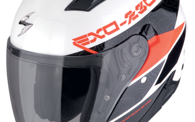 Casco Scorpion Exo 230 BAND MATT WHITE RED helmet casque