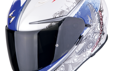 Casco integrale Scorpion exo 491 RUN White Blue helmet casque