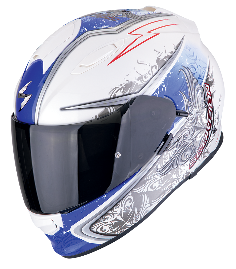 Casco integrale Scorpion exo 491 RUN White Blue helmet casque