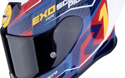 Casco integrale Scorpion Exo R1 EVO 2 Coup White Blu Red Yellow helmet casque