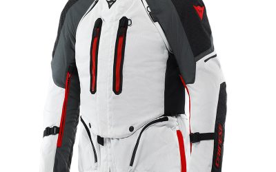 Giacca Moto Dainese Super Adventure Absoluteshell glacier grey iron gate red jacket