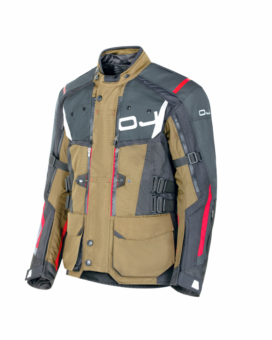 Giacca Oj Escaper Ice Green Black Red jacket winter moto