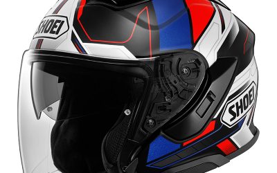 Casco Shoei J-Cruise 3 Whizzy TC10 Bianco Rosso Blu helmet