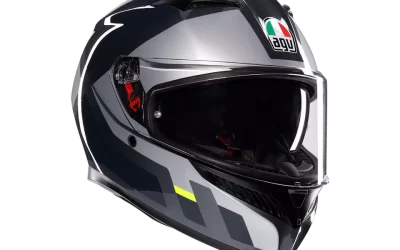 Casco integrale Agv K3 Shade Grey Yellow helmet E2206