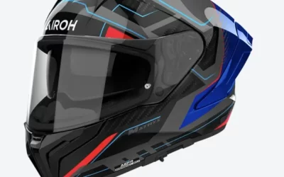 Casco Moto Integrale Airoh MATRYX Rocket Blu Red Gloss helmet casque
