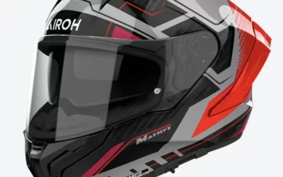 Casco Moto Integrale Airoh MATRYX Rocket Fluo Red Gloss helmet casque
