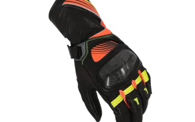 Guanti Macna Pelle Airpack black Fluo Red White gloves